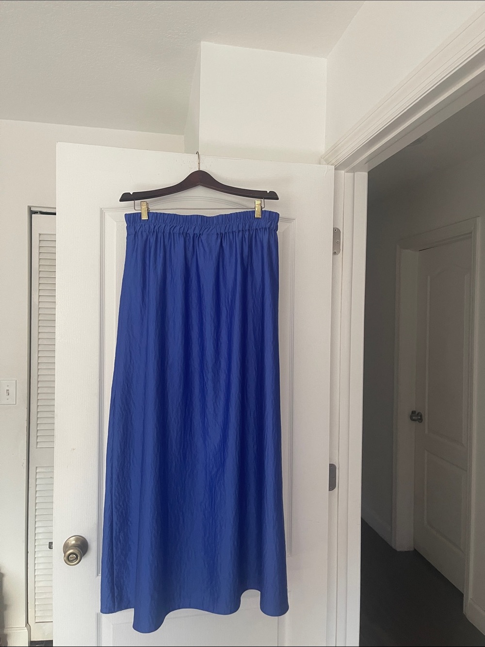 Comfort-Waist Royal Blue Maxi Skirt